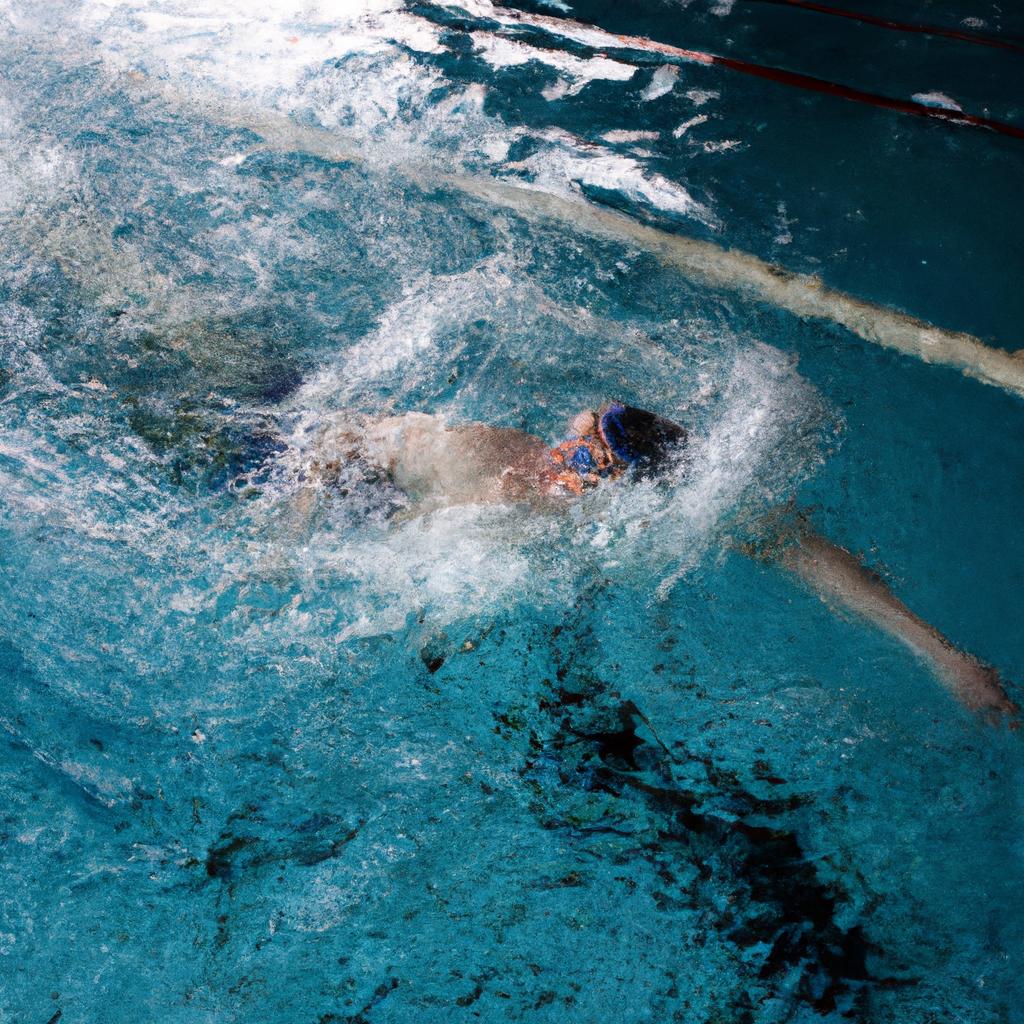 Man swimming in heated pool